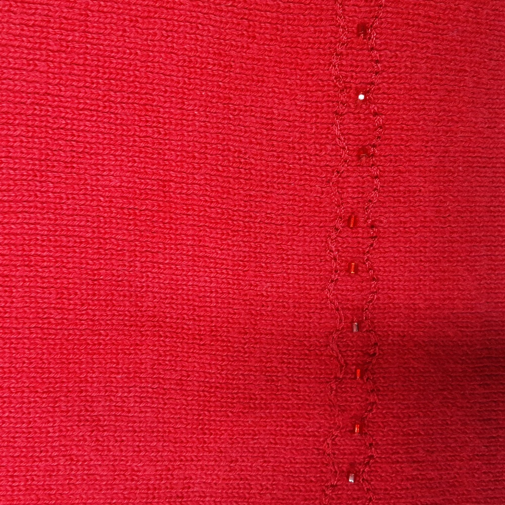 Quacker Factory Embroidered Beaded Red Sweater Xl - image 5